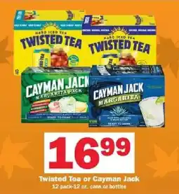 Schnucks Twisted Tea or Cayman Jack offer