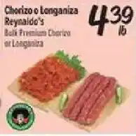 El Super Reynaldo's Bold Premium Chorizo or Longaniza offer