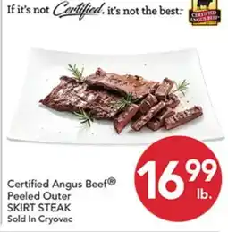 Pete's Fresh Market Certified Angus Beef Peeled Outer SKIRT STEAK offer
