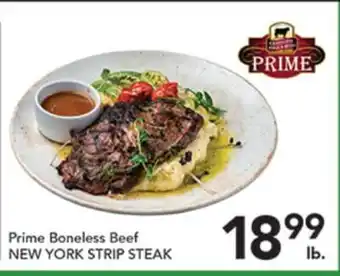 Pete's Fresh Market Prime Boneless Beef NEW YORK STRIP STEAK offer