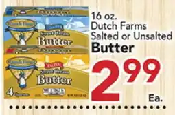 Eurofresh Market 16 oz. Dutch Farms Salted or Unsalted Butter offer