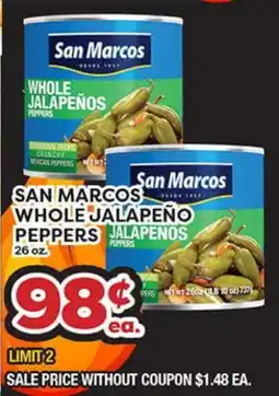 Torres Supermercado SAN MARCOS WHOLE JALAPEÑO PEPPERS offer
