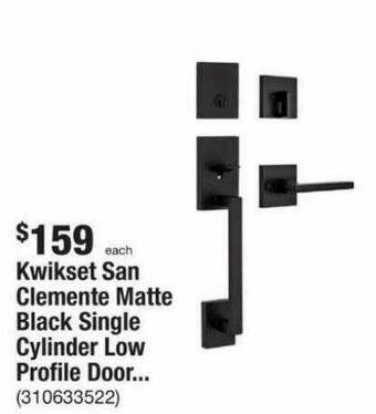 The Home Depot Kwikset San Clemente Matte Black Single Cylinder Low Profile Door... offer