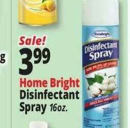 Ocean State Job Lot Home Bright Disinfectant Spray offer