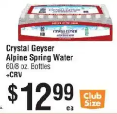 Smart & Final Crystal Geyser Alpine Spring Water offer
