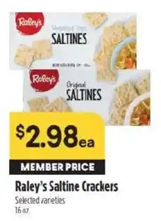 Raley's Raley's Saltine Crackers offer