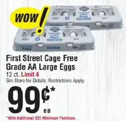 Smart & Final First Street Cage Free Grade AA Large Eggs offer