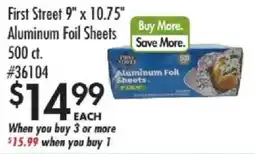 Smart & Final First Street aluminum foil sheets offer