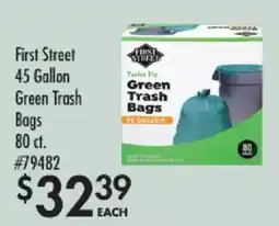 Smart & Final First Street green trash bags offer