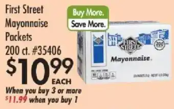 First Street mayonnaise packets