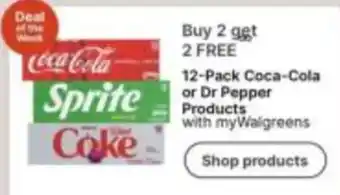 Coca-Cola Sprite or Dr Pepper Products