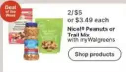 Walgreens Nice! Peanuts or Trail Mix with myWalgreens offer