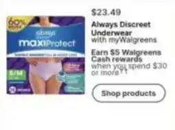 Walgreens Always discreet underwear offer