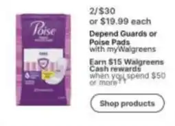 Walgreens Poise Pads offer