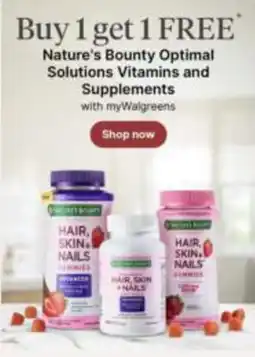Walgreens Nature's Bounty Optimal Solutions Vitamins and Supplements offer