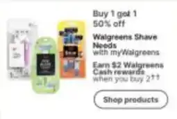 Walgreens Walgreens Shave Needs offer