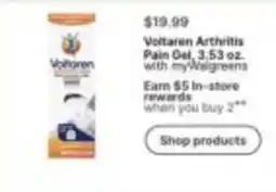 Walgreens Voltaren Arthritis Pain Gel offer