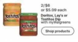 Walgreens Doritos, Lay's or Tostitos Dip offer