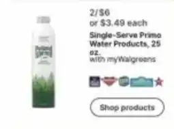 Walgreens Single-Serve Primo Water Products offer