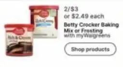 Walgreens Betty Crocker Baking Mix or Frosting offer
