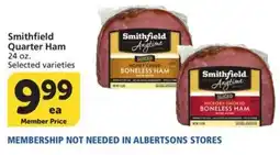 Albertsons Smithfield quarter ham offer
