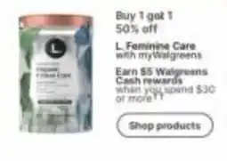 Walgreens L Feminine Care offer