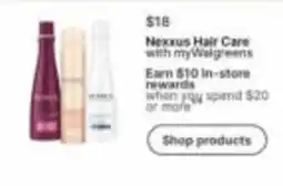 Walgreens Nexxus Hair Care with myWalgreens offer