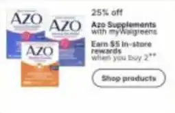 Walgreens Azo Supplements offer