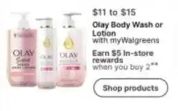 Walgreens Olay body wash or lotion offer