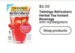 Walgreens Twinings Refreshers Herbal Tea Instant Beverage offer