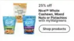 Walgreens Nicel Whole Cashews, Mixed Nuts or Pistachios offer