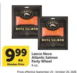 Albertsons Lascco nova atlantic salmon party wheel offer