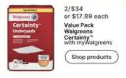 Walgreens Walgreens Certainty Underpads offer