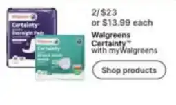 Walgreens Walgreens Certainty overnight pads offer