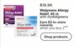 Walgreens Walgreens Allergy Relief offer