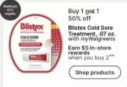 Walgreens Blistex Cold Sore Treatment offer