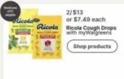 Walgreens Ricola Cough Drops offer