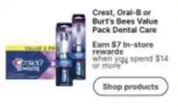 Walgreens Crest, Oral-B or Burt's Bees Value Pack Dental Care offer