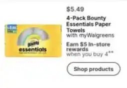 Walgreens Bounty essentials paper towels offer