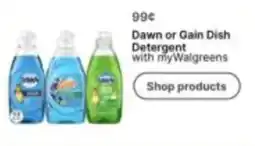 Walgreens Dawn or Gain Dish Detergent offer