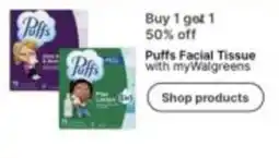 Walgreens Puffs Facial Tissue offer
