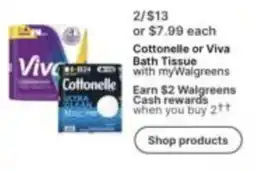 Walgreens Cottonelle or Viva Bath Tissue offer