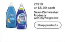 Walgreens Dawn Dishwasher Products offer