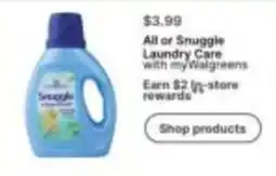 Walgreens All or Snuggle Laundry Care offer