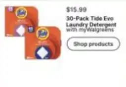 Walgreens Tide Evo Laundry Detergent with myWalgreens offer