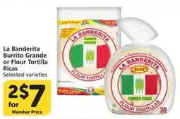 Albertsons La Banderita burrito grande or flour tortilla ricas offer