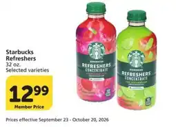 Albertsons Starbucks Refreshers offer