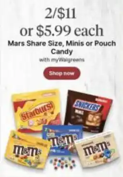 Walgreens Mars Share Size, Minis or Pouch Candy offer
