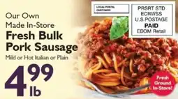 Festival Foods Our Own Made In-Store Fresh Bulk Pork Sausage offer