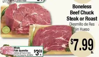 Big Saver Foods Boneless Beef Chuck Steak or Roast offer